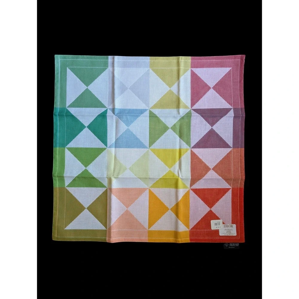 Le Jacquard Francais Origami Napkins New Set of 4 Multicolor Cotton 20 x 20